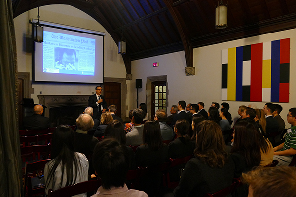 Professor Tiff Macklem presents the 2018 Berkowitz Lecture at the Music Room, Hart House, University of Toronto