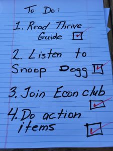 Picture of a handwritten checklist.