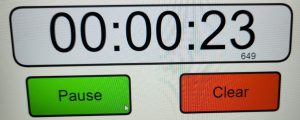 Picture of a digital time count down from 23 seconds. 